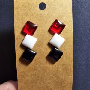 Red, White and Blue Triangle Earrings